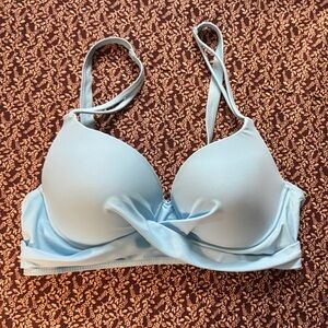 Victoria’s Secret PINK Wear Everywhere Twist Push-Up SwimsuitTop/Bra Azure Blue